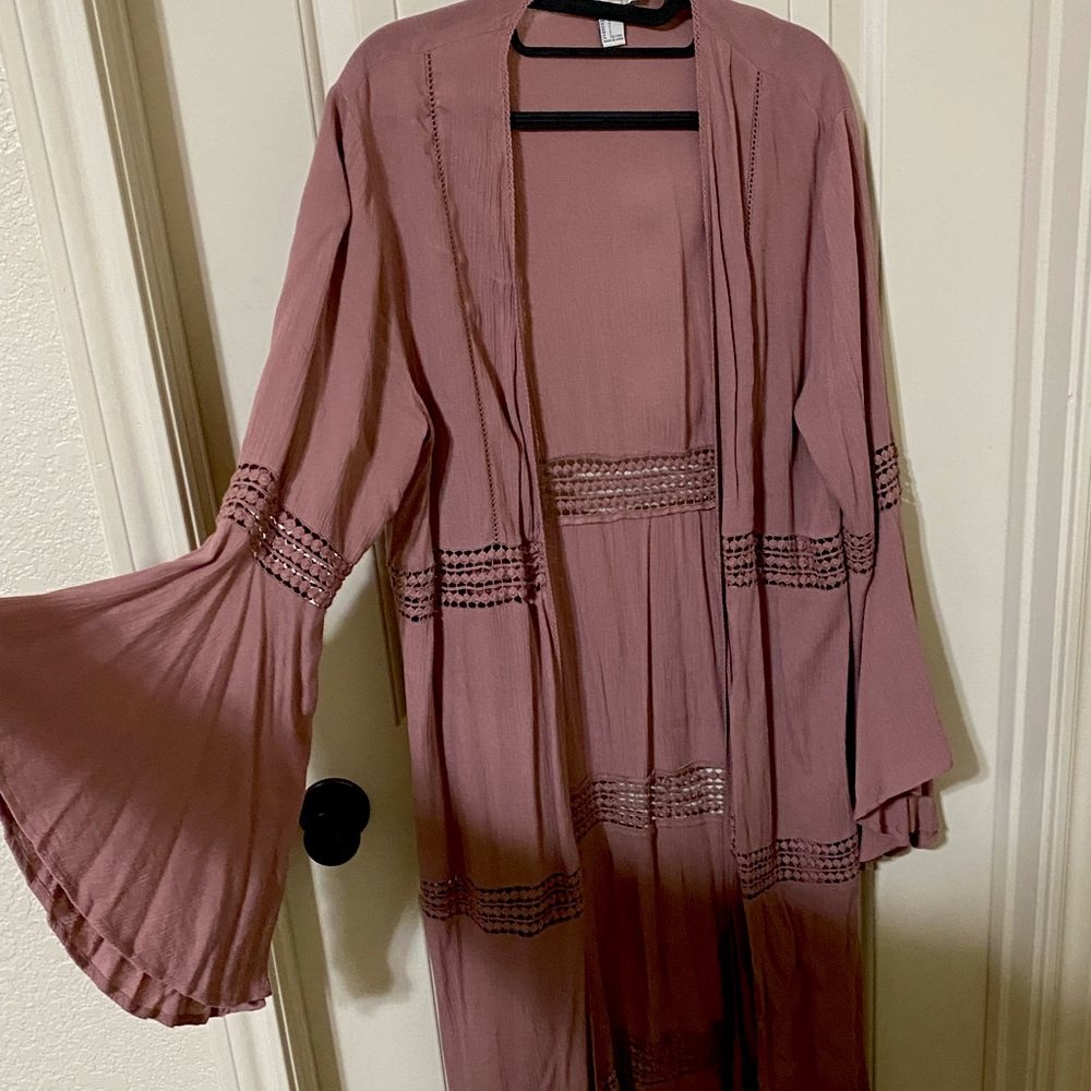Long mauve duster